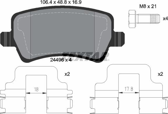 Textar 2449602 - Гальмівні колодки, дискові гальма autozip.com.ua