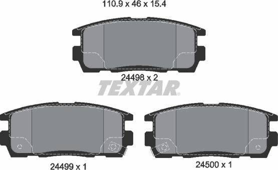 Textar 2449801 - Гальмівні колодки, дискові гальма autozip.com.ua