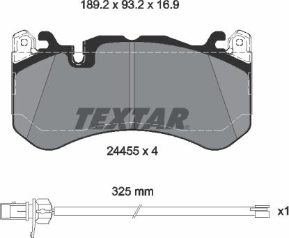 Textar 2445501 - Гальмівні колодки, дискові гальма autozip.com.ua