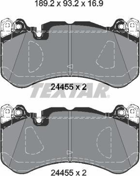 Textar 2445503 - Гальмівні колодки, дискові гальма autozip.com.ua