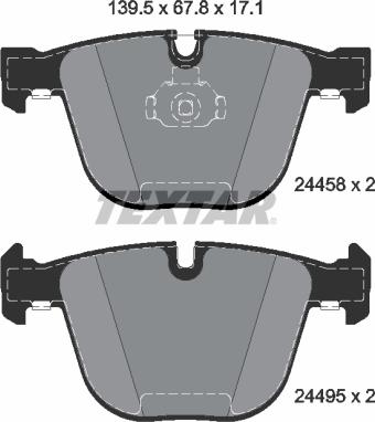 Textar 2445801 - Гальмівні колодки, дискові гальма autozip.com.ua