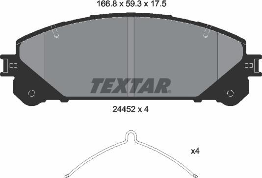 Textar 2445201 - Гальмівні колодки, дискові гальма autozip.com.ua