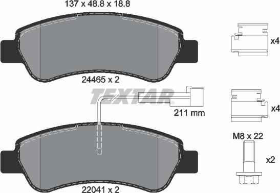 Textar 2446503 - Гальмівні колодки, дискові гальма autozip.com.ua