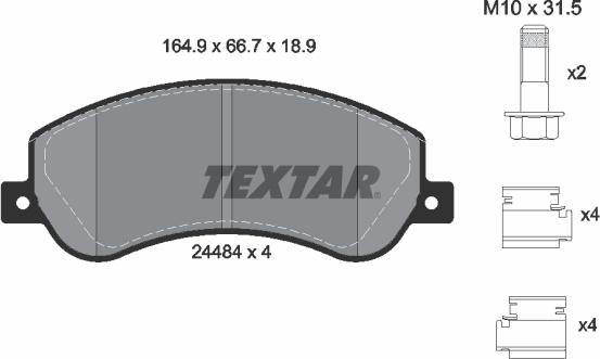 Textar 2448404 - Гальмівні колодки, дискові гальма autozip.com.ua