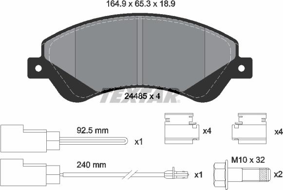 Textar 2448501 - Гальмівні колодки, дискові гальма autozip.com.ua