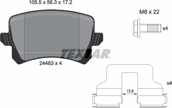 Textar 2448301 - Гальмівні колодки, дискові гальма autozip.com.ua