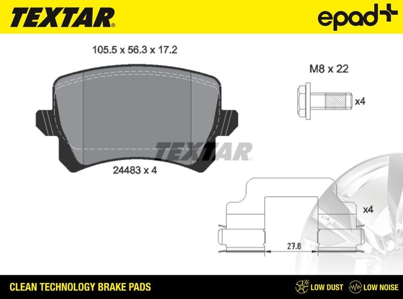 Textar 2448302CP - Гальмівні колодки, дискові гальма autozip.com.ua