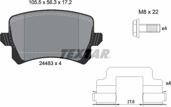 Textar 2448382 - Гальмівні колодки, дискові гальма autozip.com.ua