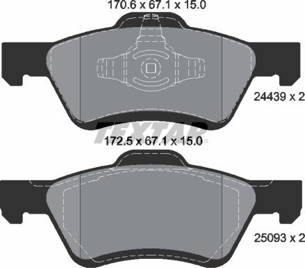 Textar 2443901 - Гальмівні колодки, дискові гальма autozip.com.ua