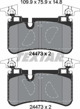 Textar 2447301 - Гальмівні колодки, дискові гальма autozip.com.ua