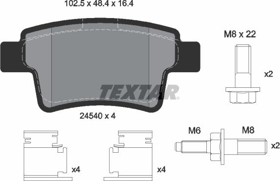 Textar 2454001 - Гальмівні колодки, дискові гальма autozip.com.ua