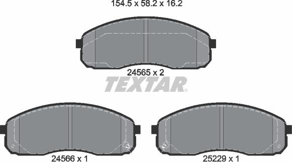 Textar 2456501 - Гальмівні колодки, дискові гальма autozip.com.ua