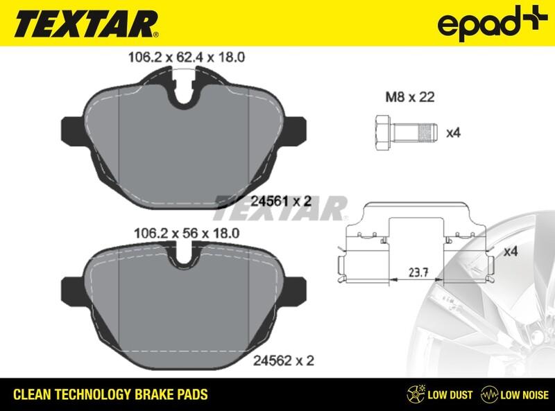 Textar 2456101CP - Гальмівні колодки, дискові гальма autozip.com.ua