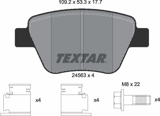 Textar 2456301-1209-00 - Комплект гальм, дисковий гальмівний механізм autozip.com.ua