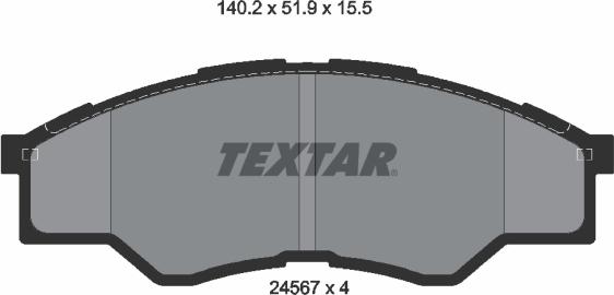 Textar 2456701 - Гальмівні колодки, дискові гальма autozip.com.ua