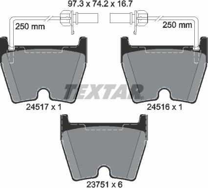 Textar 2451701 - Гальмівні колодки, дискові гальма autozip.com.ua