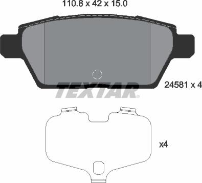 Textar 2458101 - Гальмівні колодки, дискові гальма autozip.com.ua