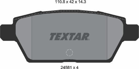 Textar 2458102 - Гальмівні колодки, дискові гальма autozip.com.ua