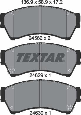 Textar 2458206 - Гальмівні колодки, дискові гальма autozip.com.ua