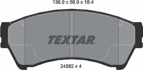 Textar 2458201 - Гальмівні колодки, дискові гальма autozip.com.ua