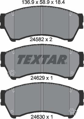 Textar 2458202 - Гальмівні колодки, дискові гальма autozip.com.ua