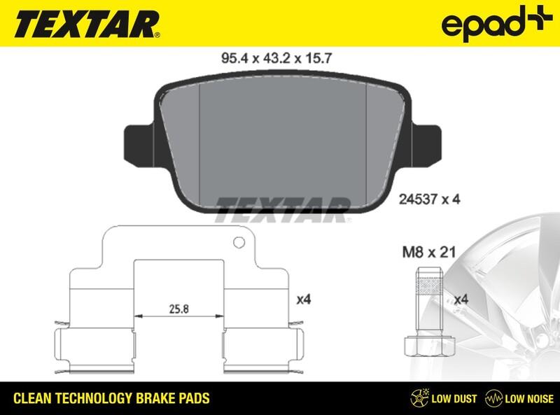 Textar 2453701CP - Гальмівні колодки, дискові гальма autozip.com.ua