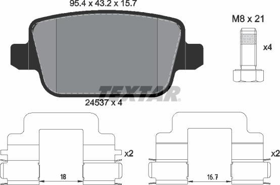 Textar 2453703 - Гальмівні колодки, дискові гальма autozip.com.ua