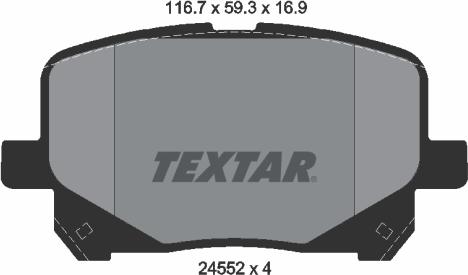 Textar 2452201 - Гальмівні колодки, дискові гальма autozip.com.ua