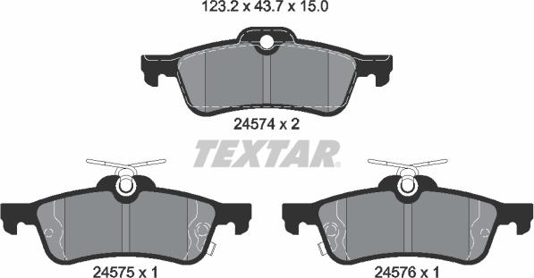 Textar 2457401 - Гальмівні колодки, дискові гальма autozip.com.ua