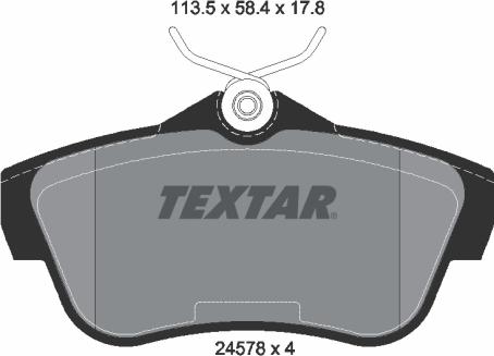 Textar 2457803 - Гальмівні колодки, дискові гальма autozip.com.ua