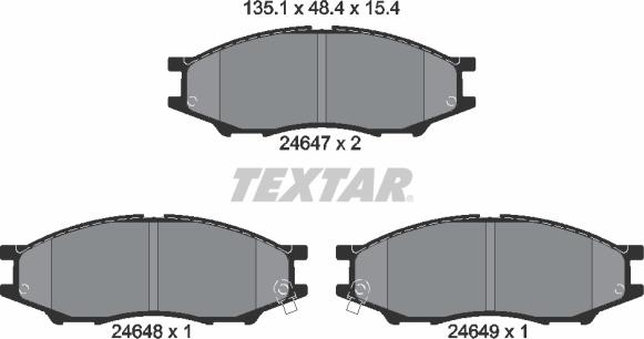 Textar 2464701 - Гальмівні колодки, дискові гальма autozip.com.ua