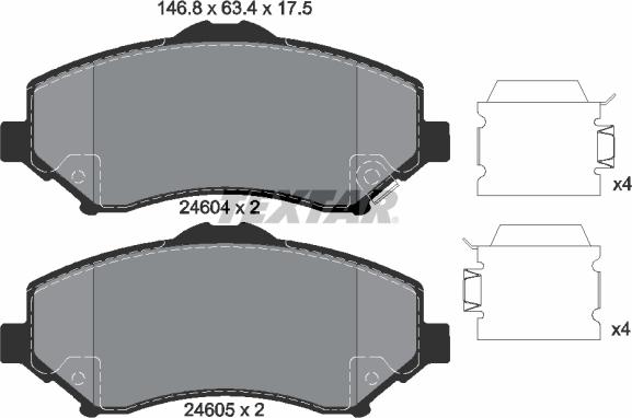 Textar 2460402 - Гальмівні колодки, дискові гальма autozip.com.ua