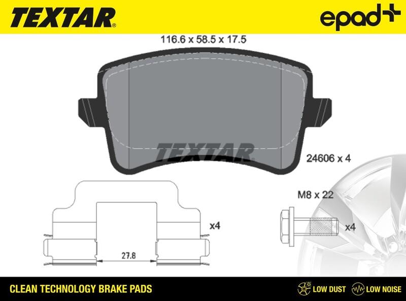 Textar 2460601CP - Гальмівні колодки, дискові гальма autozip.com.ua