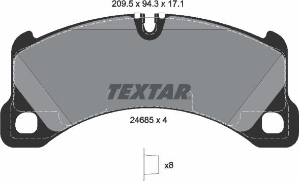 Textar 2468501 - Гальмівні колодки, дискові гальма autozip.com.ua