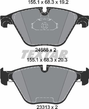 Textar 2468801 - Гальмівні колодки, дискові гальма autozip.com.ua