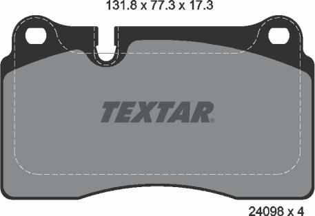 Textar 2409801-1215-01 - Комплект гальм, дисковий гальмівний механізм autozip.com.ua