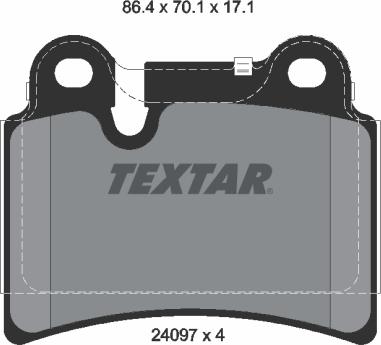 Textar 2409701 - Гальмівні колодки, дискові гальма autozip.com.ua