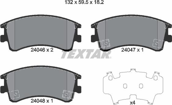 Textar 2404601 - Гальмівні колодки, дискові гальма autozip.com.ua