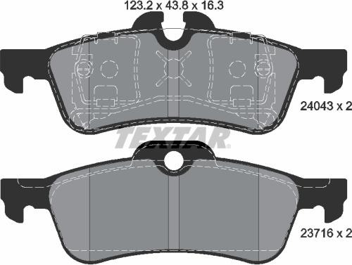 Textar 2404301 - Гальмівні колодки, дискові гальма autozip.com.ua