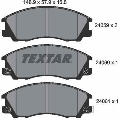 Textar 2405901 - Гальмівні колодки, дискові гальма autozip.com.ua