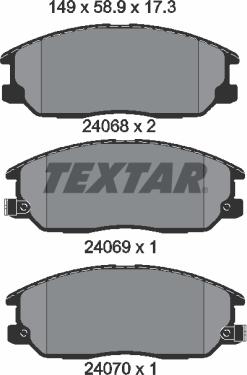 Textar 2406801 - Гальмівні колодки, дискові гальма autozip.com.ua