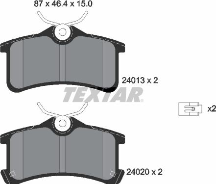 Textar 2401301 - Гальмівні колодки, дискові гальма autozip.com.ua