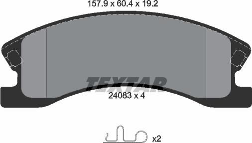 Textar 2408301 - Гальмівні колодки, дискові гальма autozip.com.ua