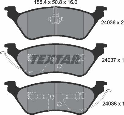 Textar 2403601 - Гальмівні колодки, дискові гальма autozip.com.ua