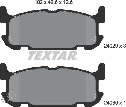 Textar 2402901 - Гальмівні колодки, дискові гальма autozip.com.ua