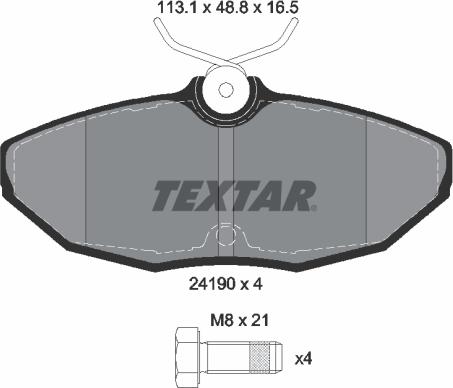 Textar 2419001 - Гальмівні колодки, дискові гальма autozip.com.ua