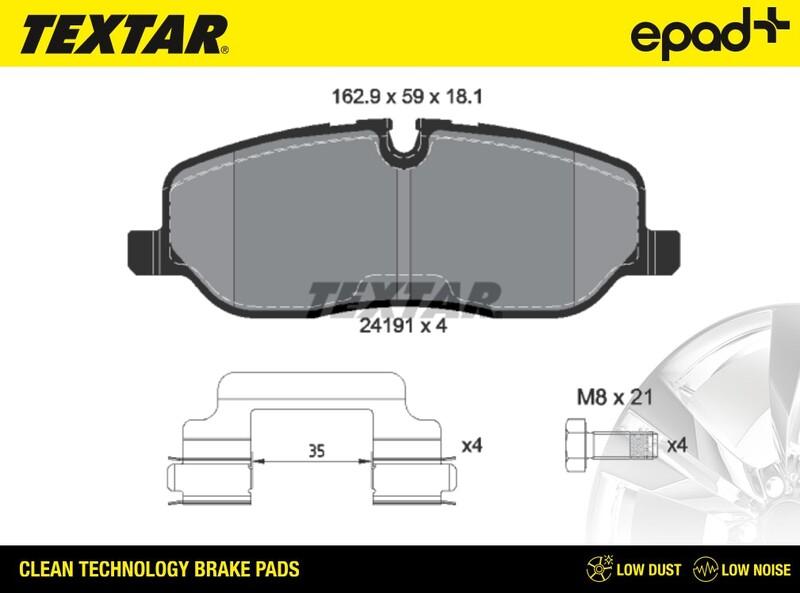 Textar 2419101CP - Гальмівні колодки, дискові гальма autozip.com.ua