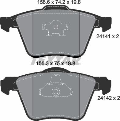 Textar 2414101 - Гальмівні колодки, дискові гальма autozip.com.ua