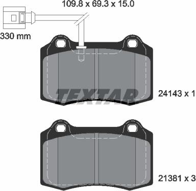 Textar 2414301 - Гальмівні колодки, дискові гальма autozip.com.ua