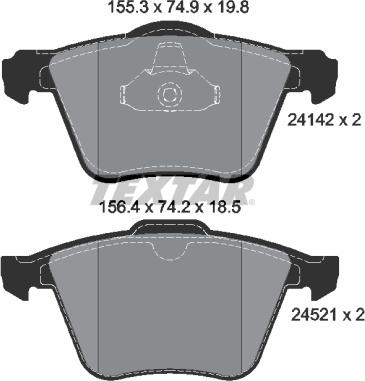 Textar 2414201 - Гальмівні колодки, дискові гальма autozip.com.ua